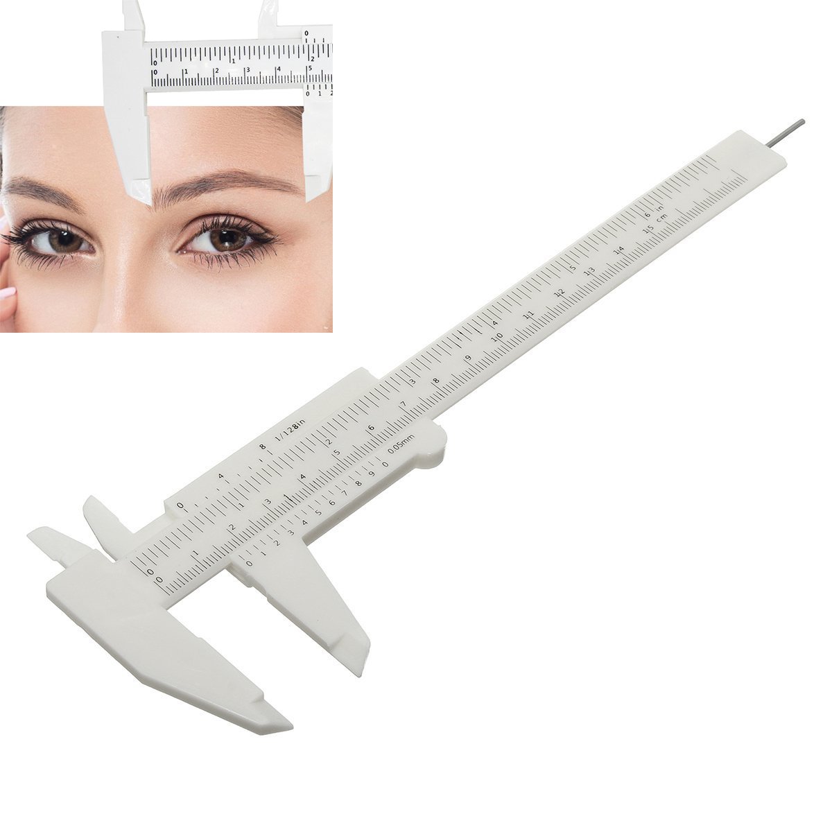 محصول - کولیس پلاستیکی ساده تاتو Vernier Caliper Plastic Eyebrow 